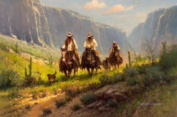 アメリカインディアン Painting - 西アメリカ カウボーイズ 68 西アメリカ